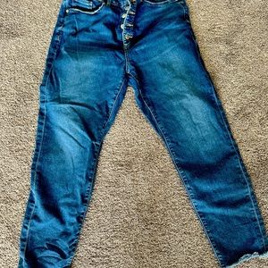 Loft curvy skinny button fly